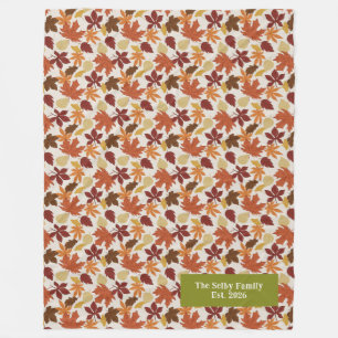 Polaire Couverture en molleton personnalisée feuilles tomb