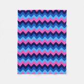Polaire Couverture en molleton petit bleu rose chevrons (Devant)