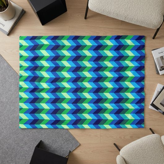 Polaire Couverture en molleton petite ombre chevrons bleu