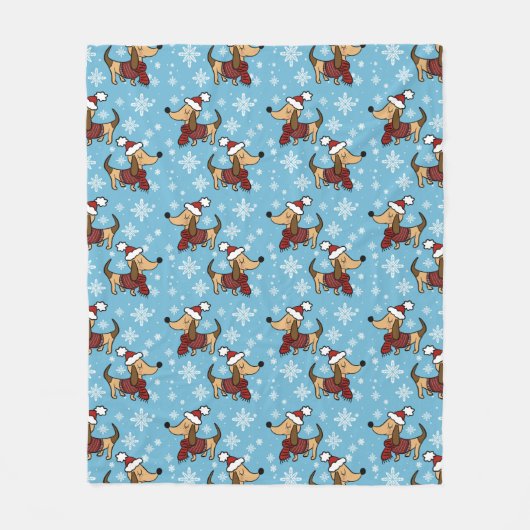 Polaire Couverture en molleton pour chien dachshund d'hive (Devant)