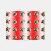 Polaire Couverture en molleton Pug de Noël (Devant (Horizontal))