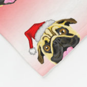 Polaire Couverture en molleton Pug de Noël (Coin)