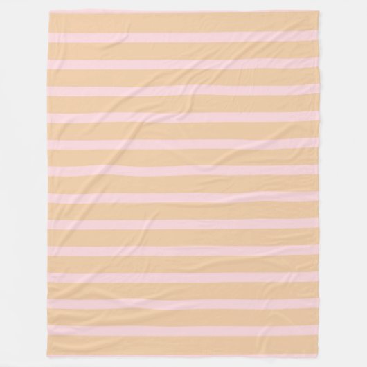 Polaire Couverture en molleton rayée moderne rose pêche (Devant)