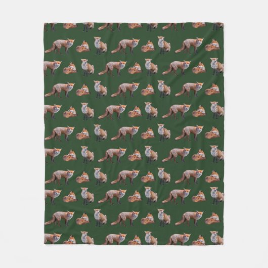 Polaire Couverture en molleton Red Fox Frenzy (vert foncé) (Devant)