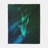 Polaire Couverture en molleton requin bleu-vert 50 x 60 (Devant)