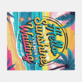 Polaire Couverture en molleton Rétro Tropical Beach Hello (Devant (Horizontal))