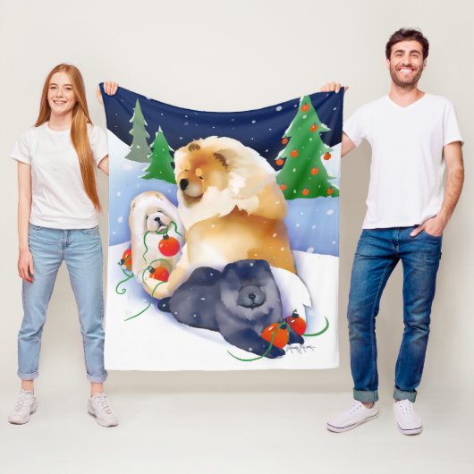 Polaire Couverture en molleton SNOWBABIES Chow 2020 Holida (En situation)
