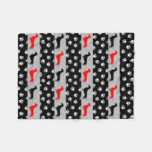 Polaire Couverture en molleton teckel gris rouge noir (Devant (Horizontal))