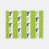 Polaire Couverture en molleton vert citron, noir et blanc (Devant (Horizontal))