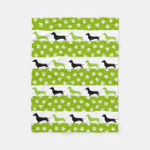 Polaire Couverture en molleton vert citron, noir et blanc (Devant)