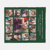 Polaire Couverture en molleton vert Collage de souvenirs d (Devant (Horizontal))