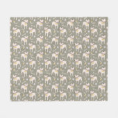 Polaire Couverture en molleton vert olive avec des Pitbull (Devant (Horizontal))