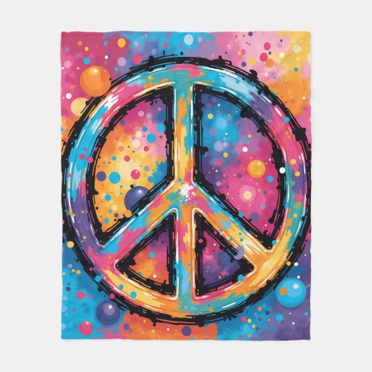 Polaire Couverture en molleton Vibrant Peace (Devant)