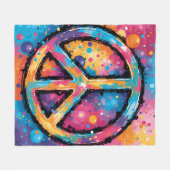 Polaire Couverture en molleton Vibrant Peace (Devant (Horizontal))