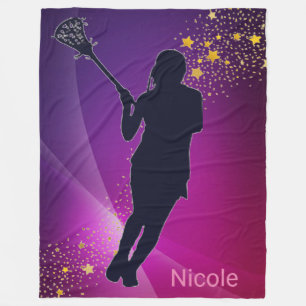 Polaire Couverture en molleton violet Lacrosse Gold Stars