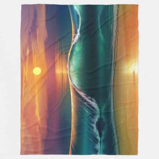 Polaire Couverture en molleton Wave Golden Horizon (Devant)