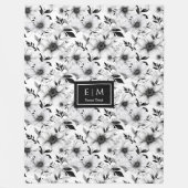 Polaire Couverture en noir et blanc monogramme avec charme (Devant)