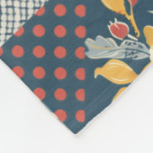 Polaire Couverture en patchwork gingham floral bleu jaune (Coin)