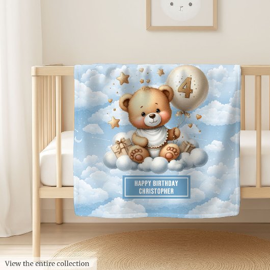 Polaire Couverture en peluche bleu et or pour cadeau de 4e