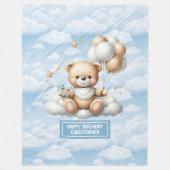 Polaire Couverture en peluche bleu et or pour l’anniversai (Devant)