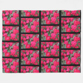 POLAIRE COUVERTURE EN PELUCHE ROSES ROUGES (Devant (Horizontal))
