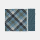 Polaire Couverture en toison bleu Tartan (Devant (Horizontal))