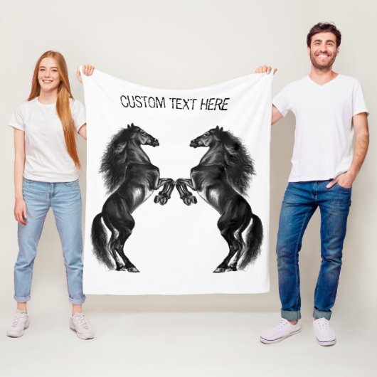 Polaire Couverture en toison de cheval dressée avec texte (En situation)