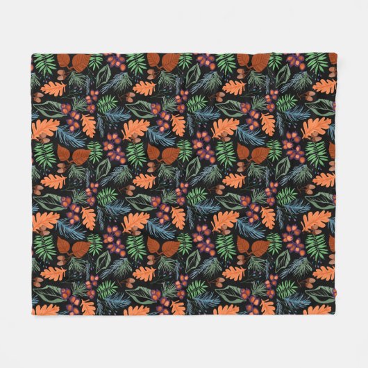 Polaire Couverture en toison de la feuille d'automne (Devant (Horizontal))