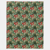 Polaire Couverture en toison de Noël Holly et Red Bows (Devant)