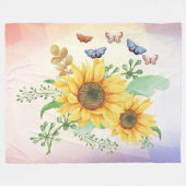 Polaire couverture en toison de printemps de tournesol (Devant (Horizontal))