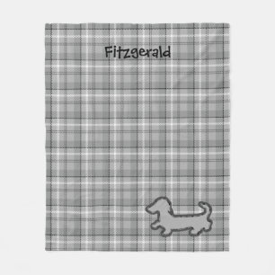 Polaire Couverture en toison gris plaid Dachshund