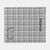 Polaire Couverture en toison gris plaid Dachshund (Devant (Horizontal))
