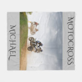 Polaire Couverture en toison Motorcross avec nom personnal (Devant (Horizontal))