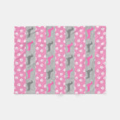 Polaire Couverture en toison rose et gris Dachshund (Devant (Horizontal))