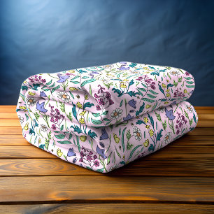 Polaire Couverture en toison rose fleur sauvage, moyenne