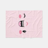 Polaire Couverture en toison rose Kawaii face rose (Devant (Horizontal))