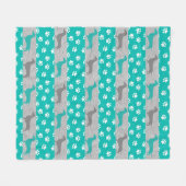 Polaire Couverture en toison turquoise et gris Dachshund (Devant (Horizontal))
