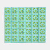 Polaire Couverture en toison Turquoise et Vert Trellis (Devant (Horizontal))