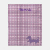 Polaire Couverture en toison violette Plaid Dachshund (Devant)