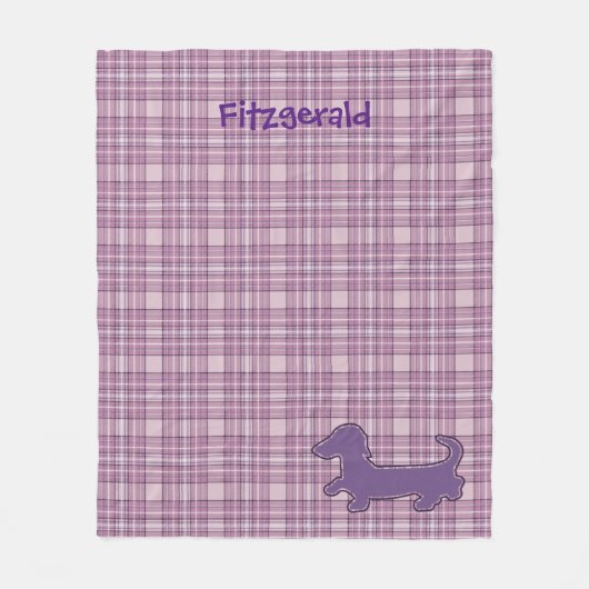 Polaire Couverture en toison violette Plaid Dachshund (Devant)