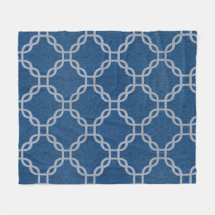 Polaire Couverture en treillis bleu et blanc