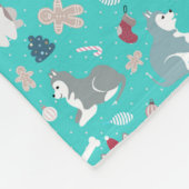 Polaire Couverture enrouée de chien de Noël bleu-clair (Coin)