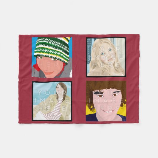 Polaire Couverture faite sur commande rouge d'ouatine (Devant (Horizontal))