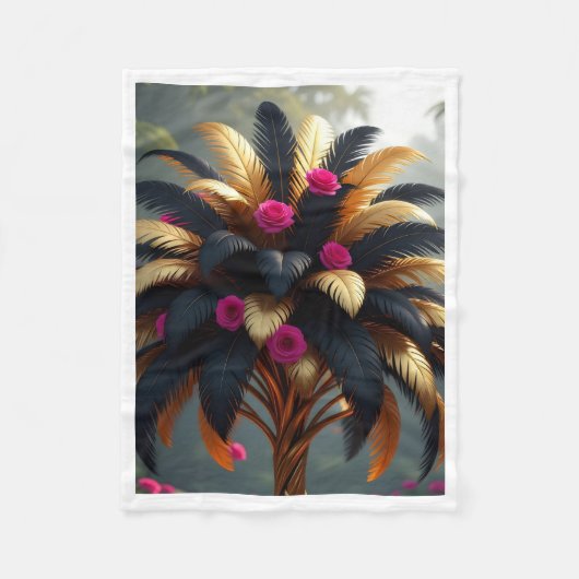 Polaire Couverture Feather et Rose Tree (Devant)