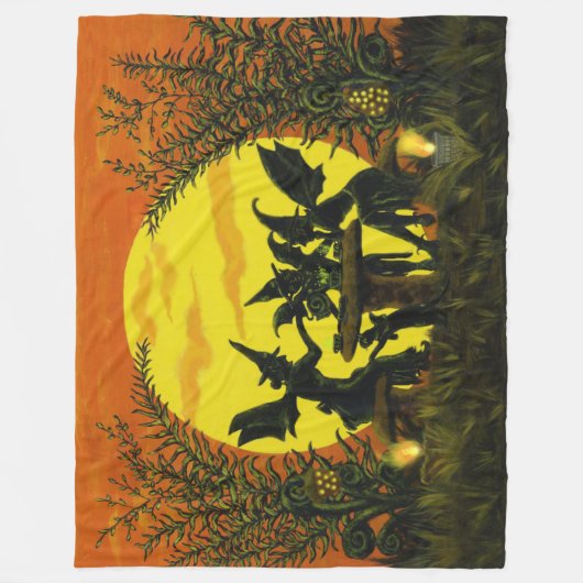 Polaire Couverture féerique de sorcières de Halloween (Devant)