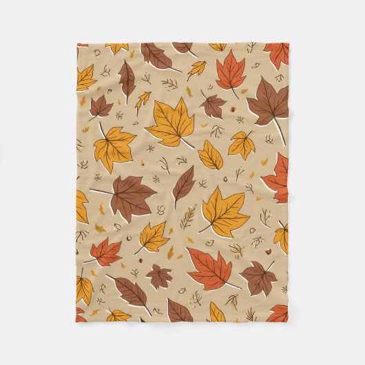 Polaire Couverture Feuilles d'automne (Devant)