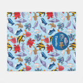 Polaire Couverture Fleece Poissons d'Océan (Devant (Horizontal))