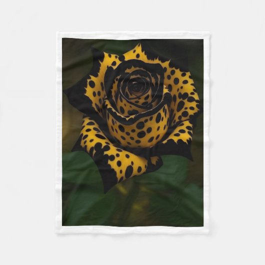 Polaire Couverture Fleur Rose Imprimé Léopard (Devant)