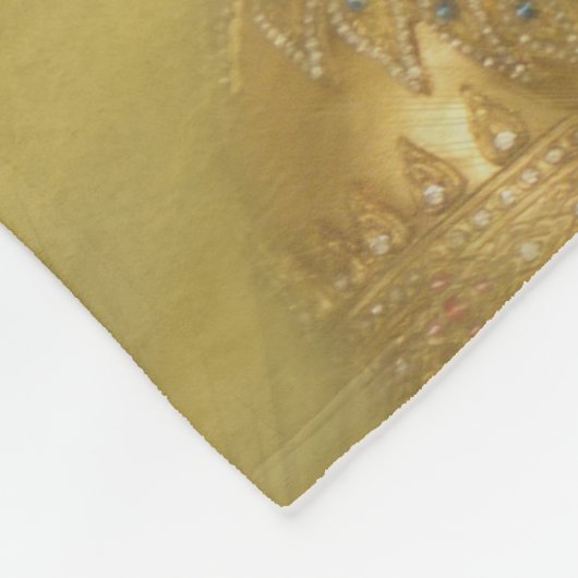 Polaire couverture fleurie bouddha dorée (Coin)