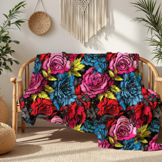 Polaire Couverture fleurie fleurie de Punk gras